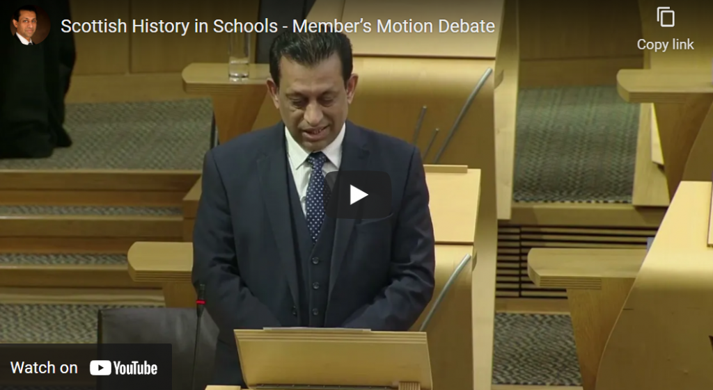 Scottish History in Schools – Member’s Motion Debate